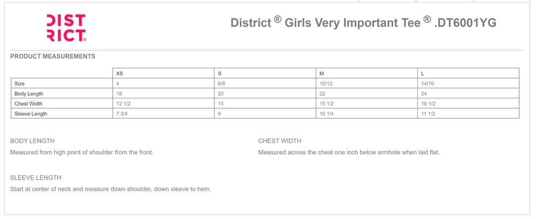 District ® Girls Very Important Tee