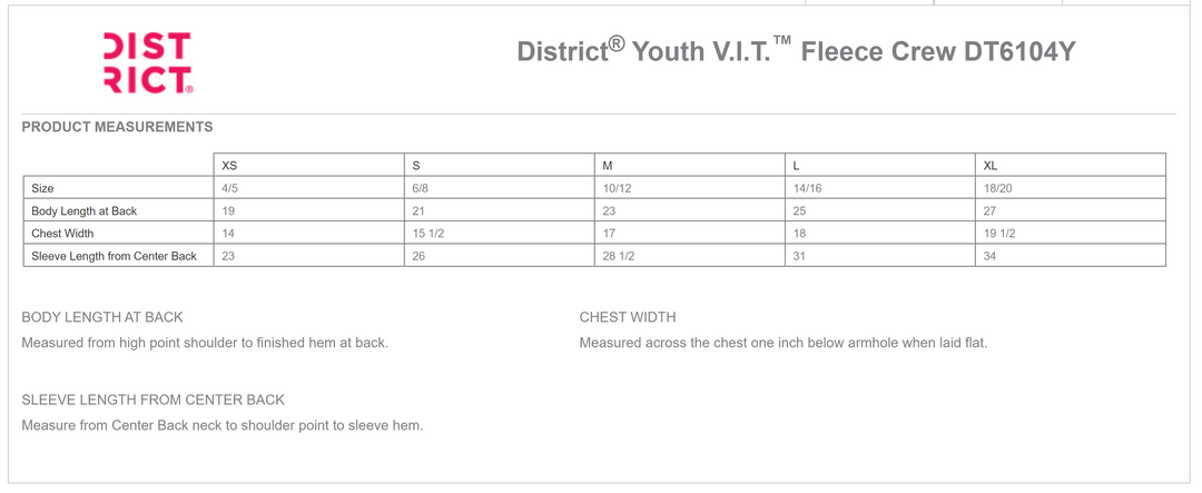 District® Youth V.I.T.™ Fleece Crew