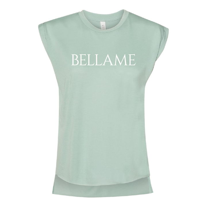 Bella + Canvas Women's Flowy Rolled Cuffs Muscle Tee