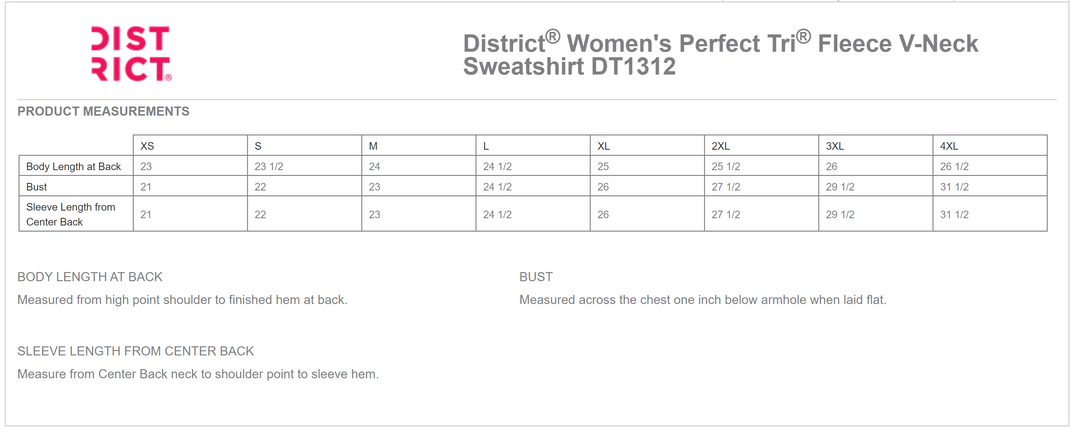 District® Women’s Perfect Tri® Fleece V-Neck Sweatshirt