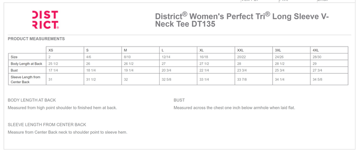 District® Women’s Perfect Tri® Long Sleeve V-Neck Tee